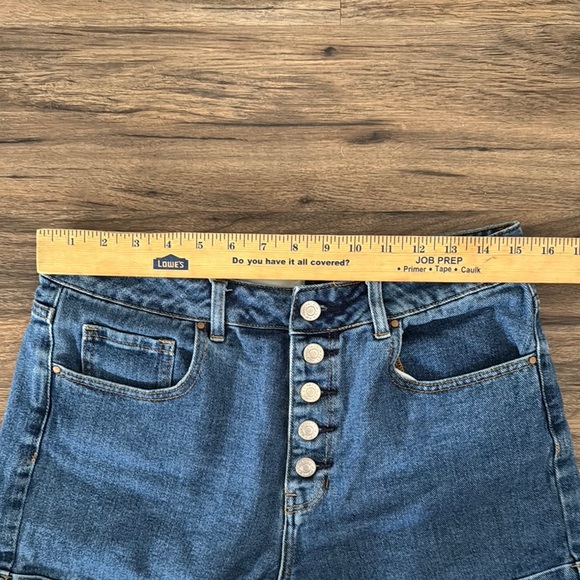 PacSun Blue Jean Shorts High-Waisted Cuffed - Picture 6 of 8